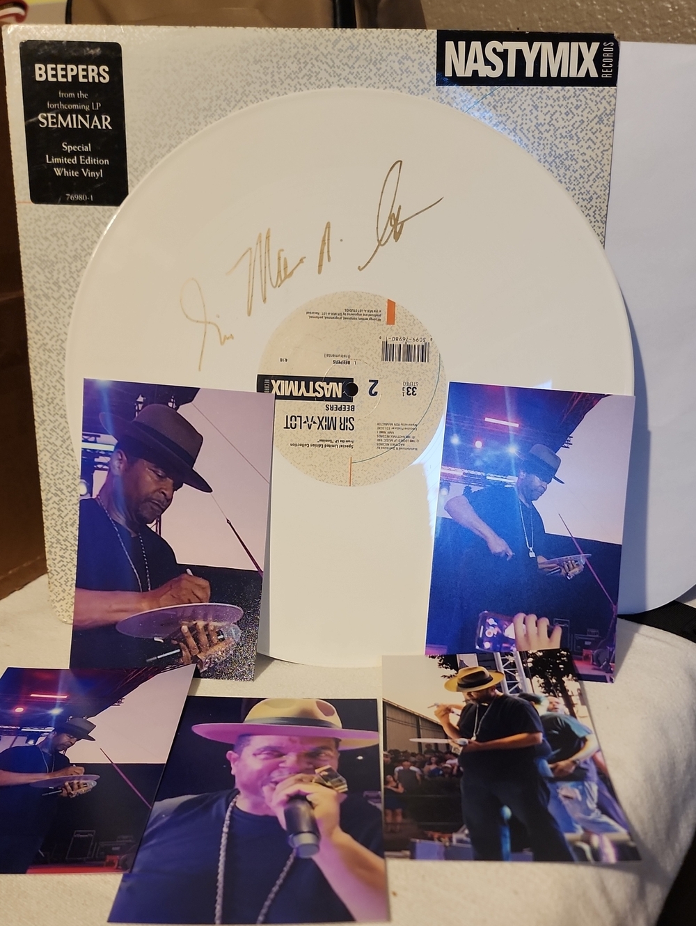 Sir Mix-a-Lot Signed BEEPER White Vinyl LP – Limited Edition: Video Proof